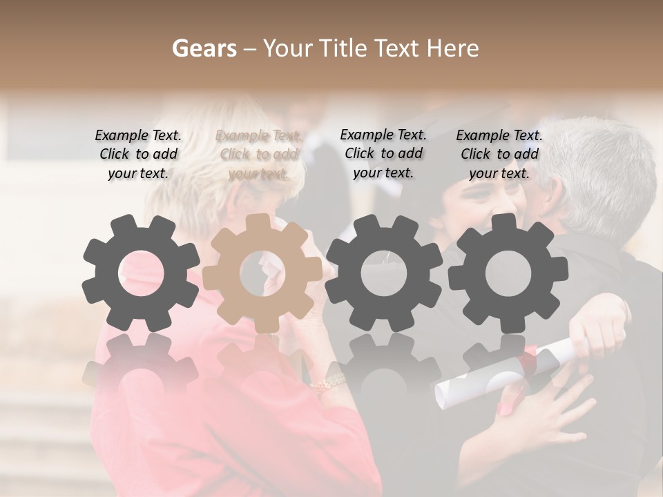 A Woman In A Graduation Gown Hugging A Man PowerPoint Template