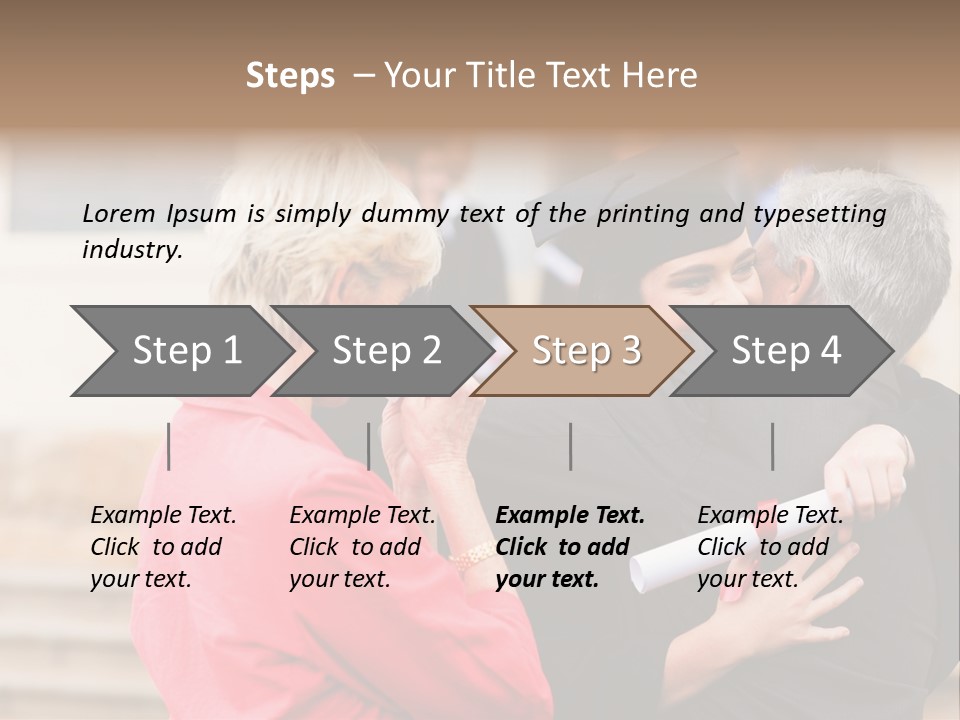 A Woman In A Graduation Gown Hugging A Man PowerPoint Template