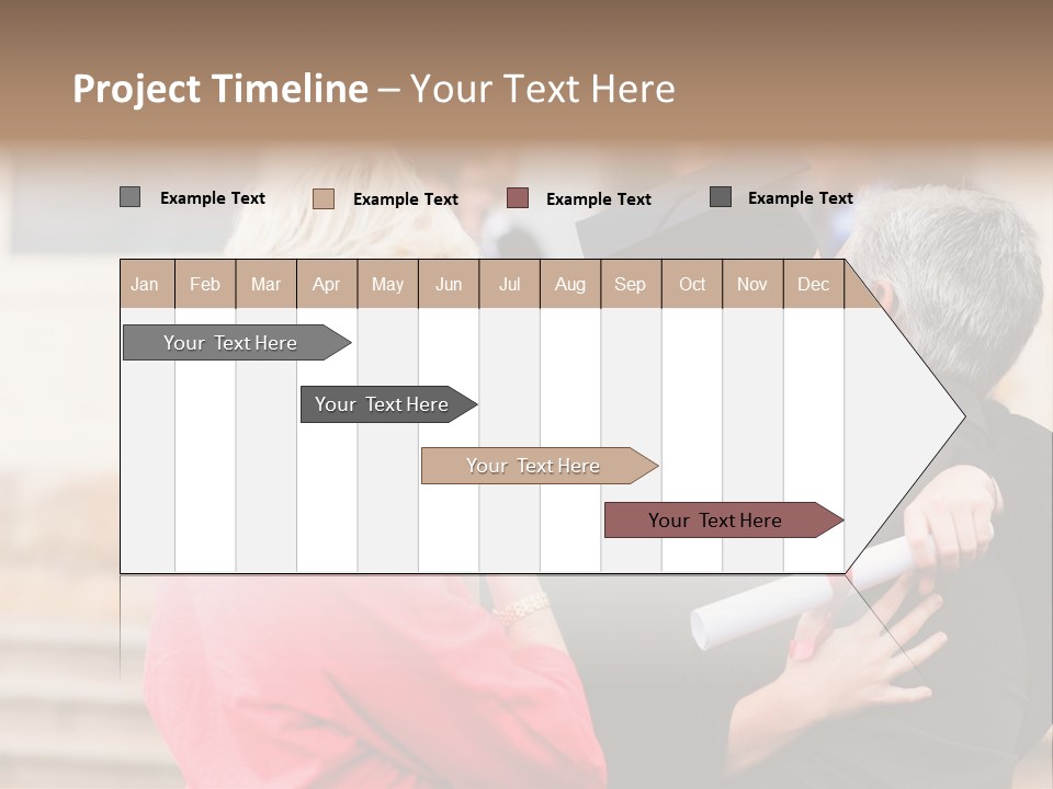 A Woman In A Graduation Gown Hugging A Man PowerPoint Template