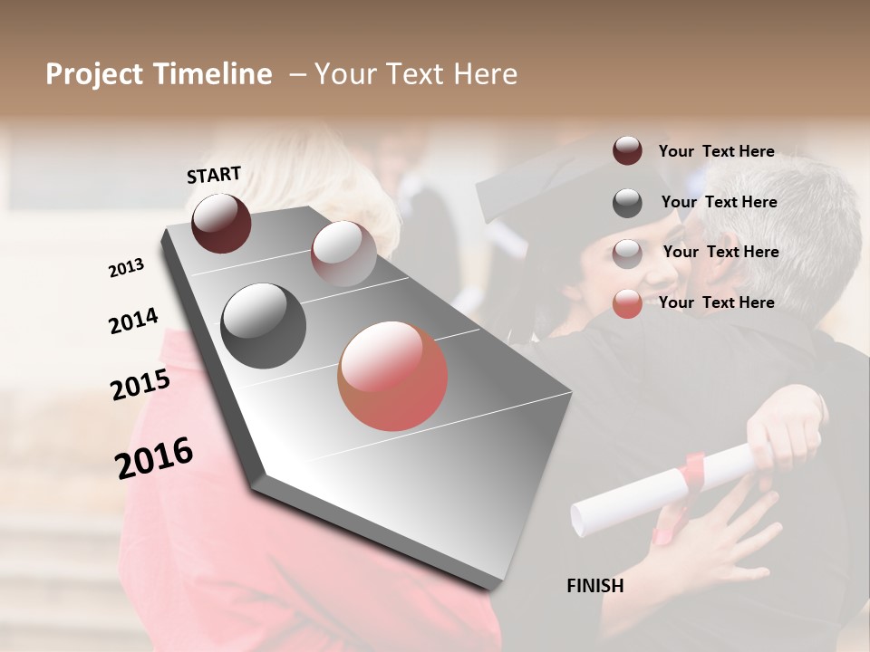 A Woman In A Graduation Gown Hugging A Man PowerPoint Template