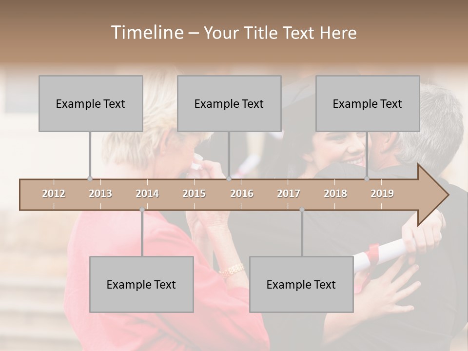 A Woman In A Graduation Gown Hugging A Man PowerPoint Template