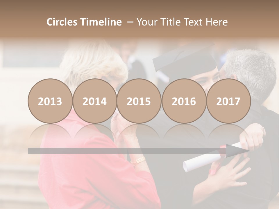 A Woman In A Graduation Gown Hugging A Man PowerPoint Template