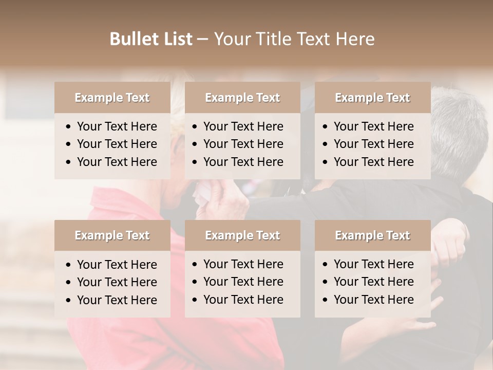 A Woman In A Graduation Gown Hugging A Man PowerPoint Template