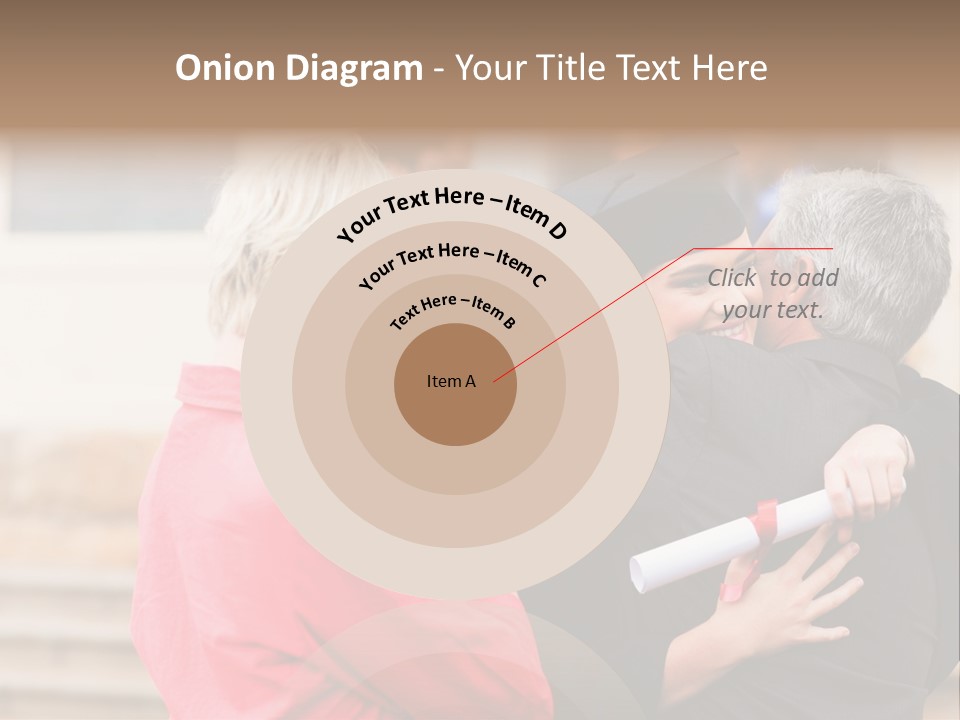 A Woman In A Graduation Gown Hugging A Man PowerPoint Template