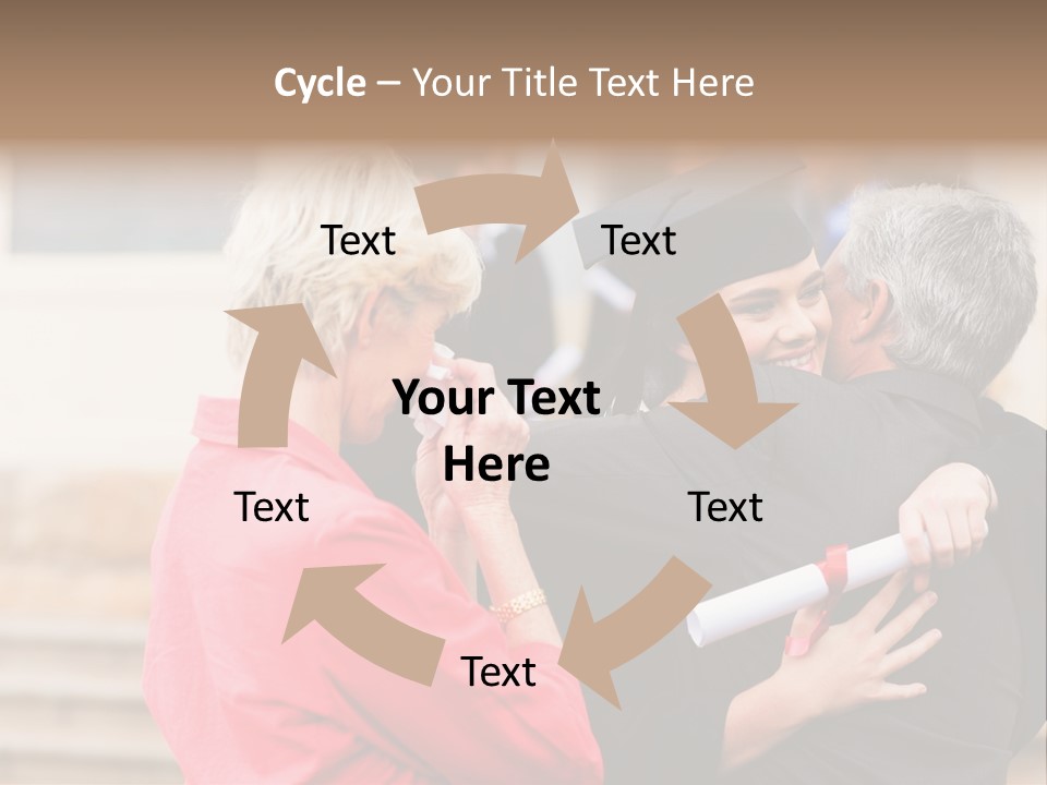 A Woman In A Graduation Gown Hugging A Man PowerPoint Template