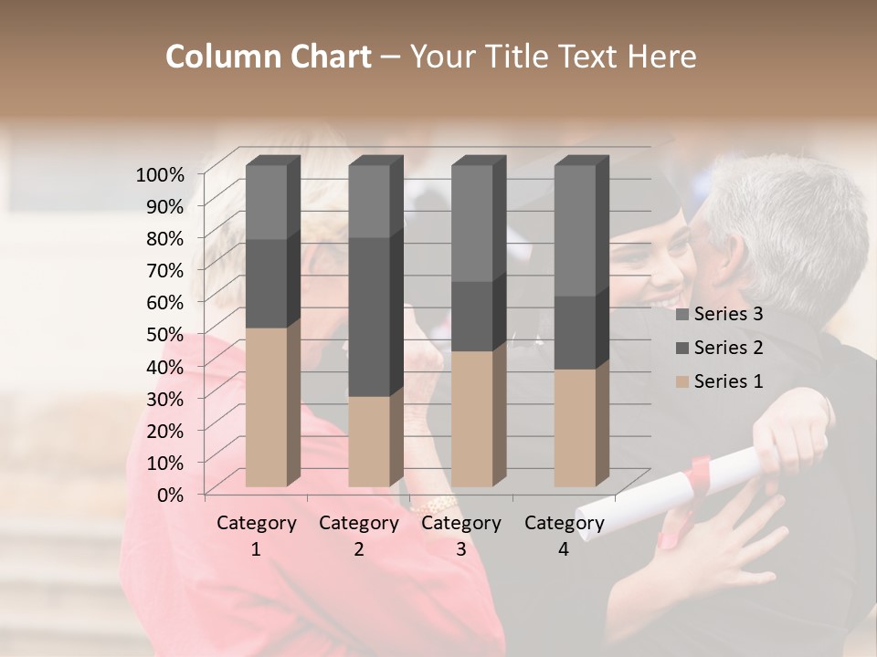 A Woman In A Graduation Gown Hugging A Man PowerPoint Template