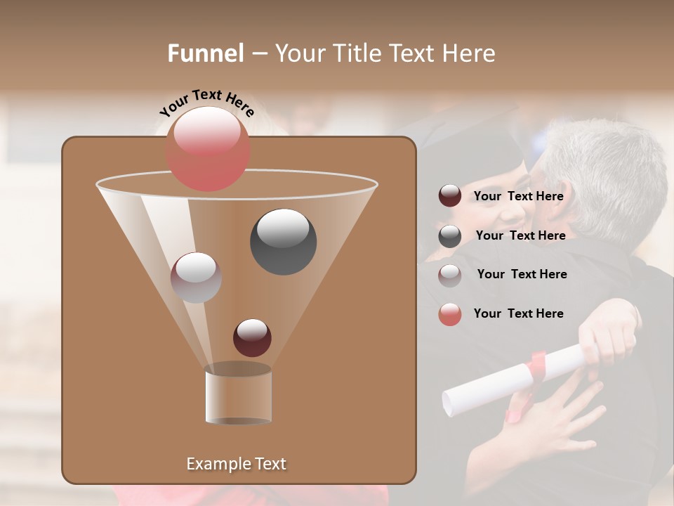 A Woman In A Graduation Gown Hugging A Man PowerPoint Template