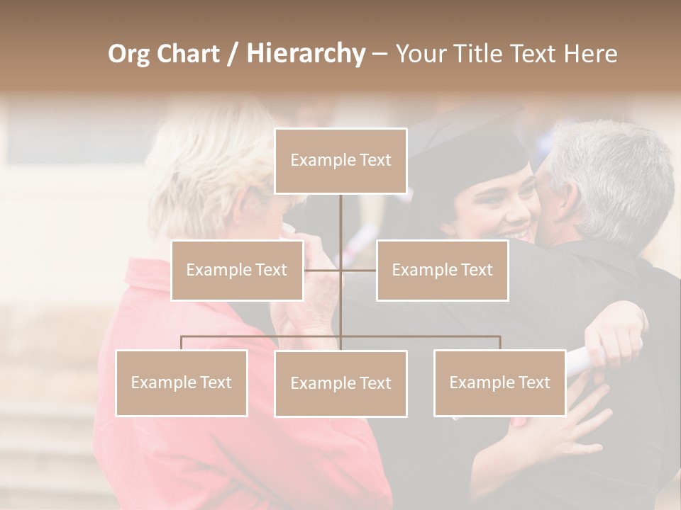 A Woman In A Graduation Gown Hugging A Man PowerPoint Template