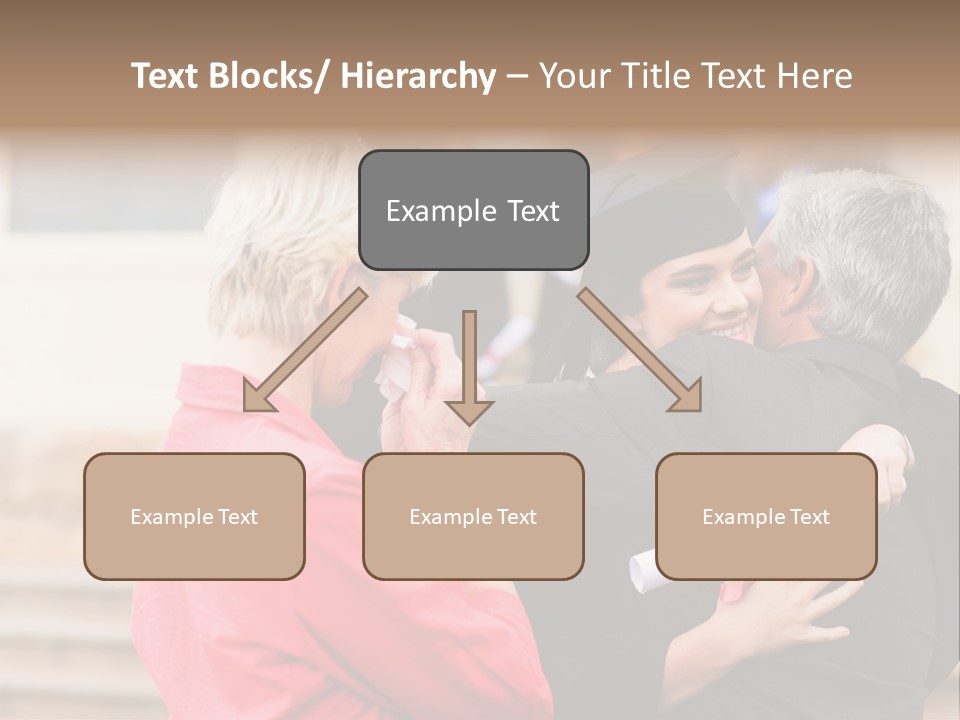 A Woman In A Graduation Gown Hugging A Man PowerPoint Template