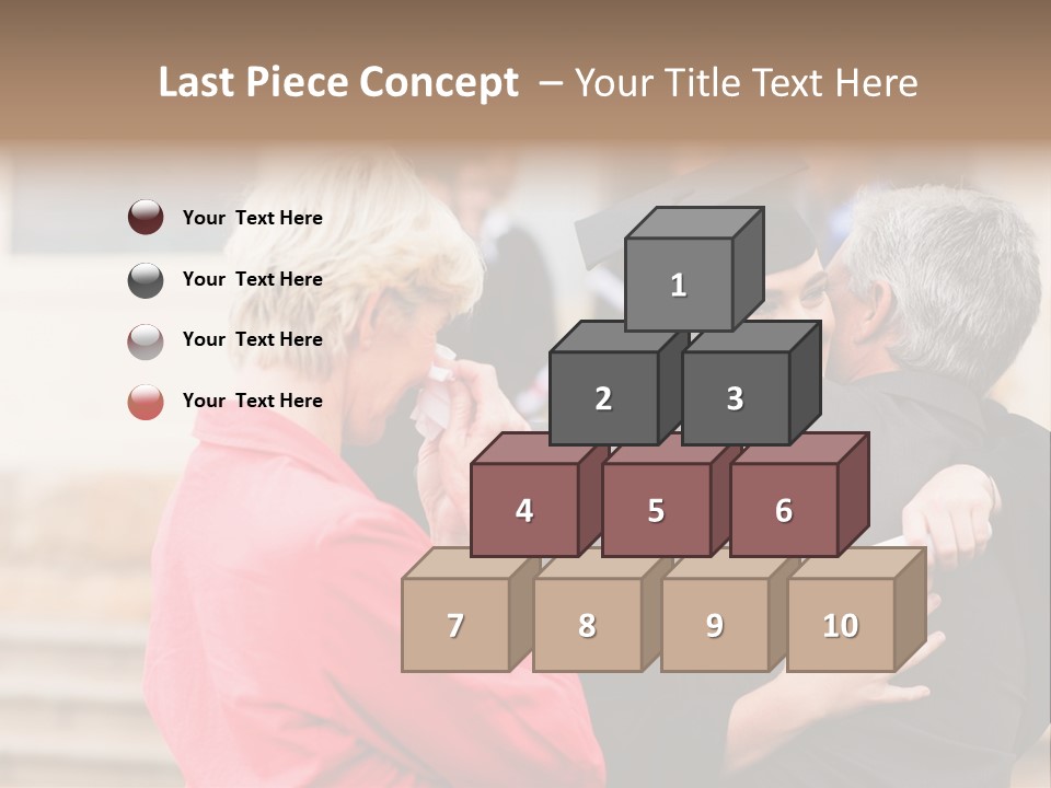 A Woman In A Graduation Gown Hugging A Man PowerPoint Template