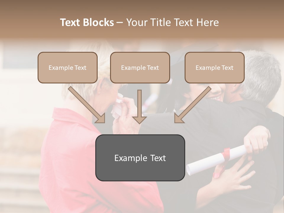 A Woman In A Graduation Gown Hugging A Man PowerPoint Template