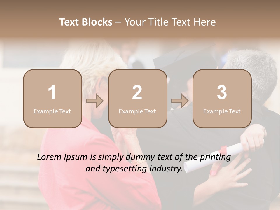 A Woman In A Graduation Gown Hugging A Man PowerPoint Template