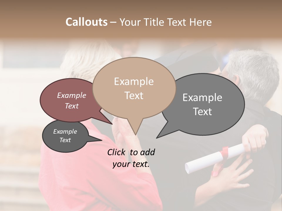 A Woman In A Graduation Gown Hugging A Man PowerPoint Template