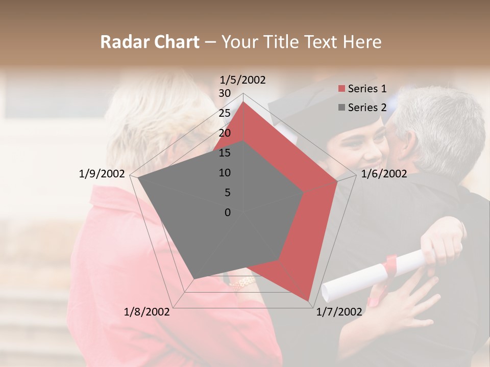 A Woman In A Graduation Gown Hugging A Man PowerPoint Template