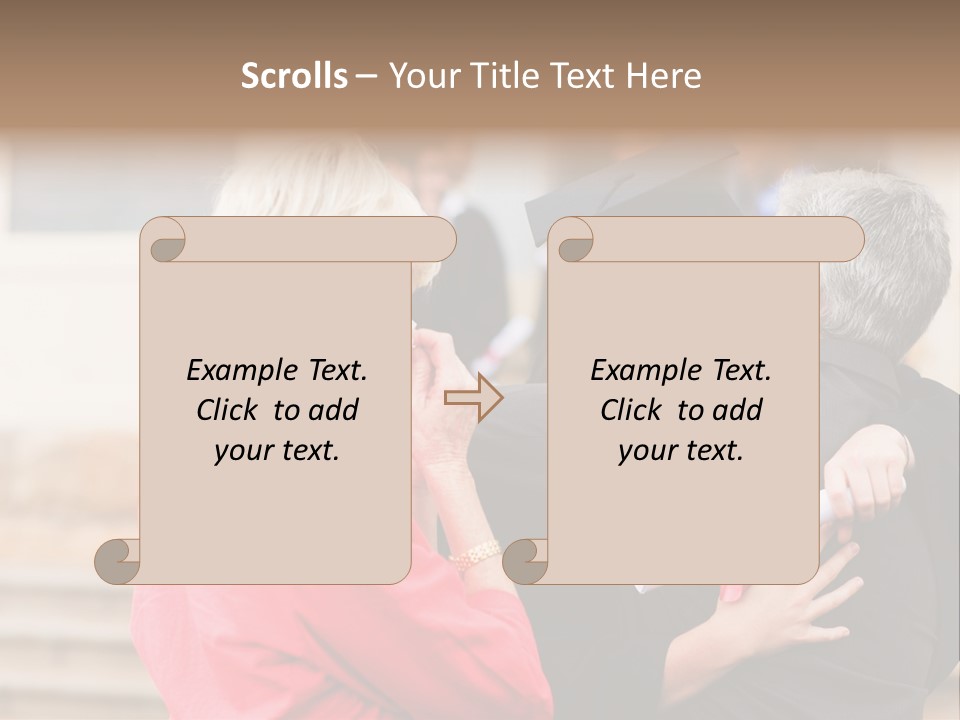 A Woman In A Graduation Gown Hugging A Man PowerPoint Template