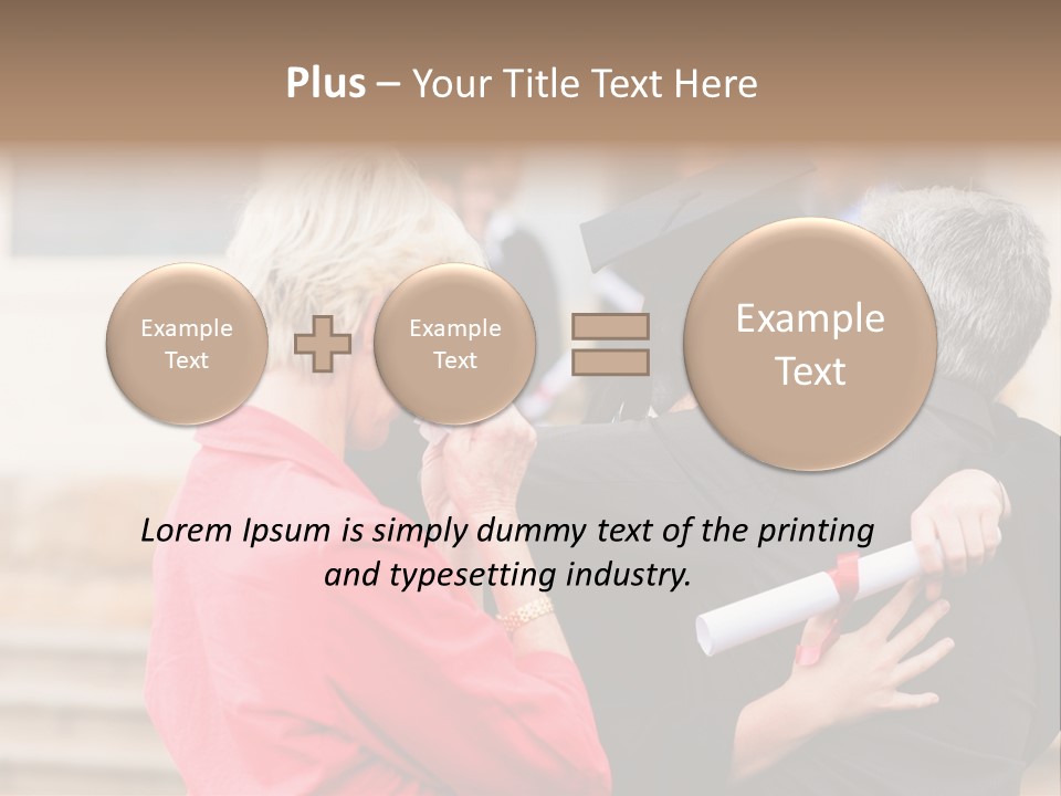 A Woman In A Graduation Gown Hugging A Man PowerPoint Template