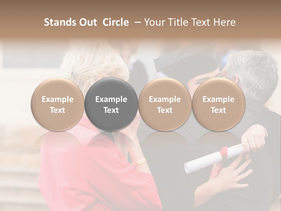 A Woman In A Graduation Gown Hugging A Man PowerPoint Template