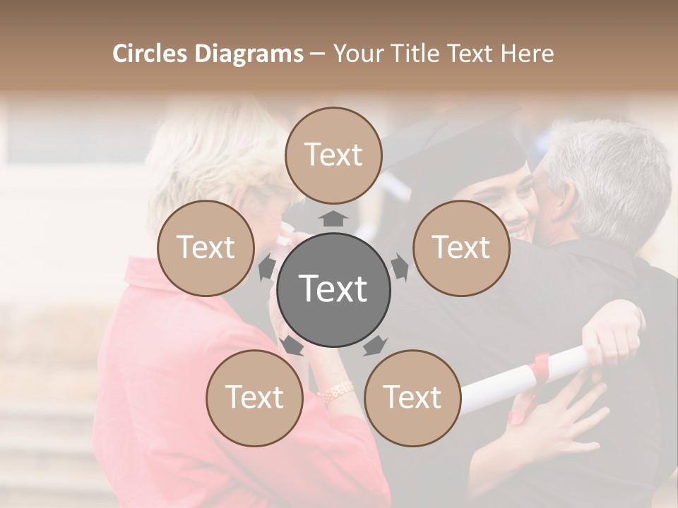 A Woman In A Graduation Gown Hugging A Man PowerPoint Template