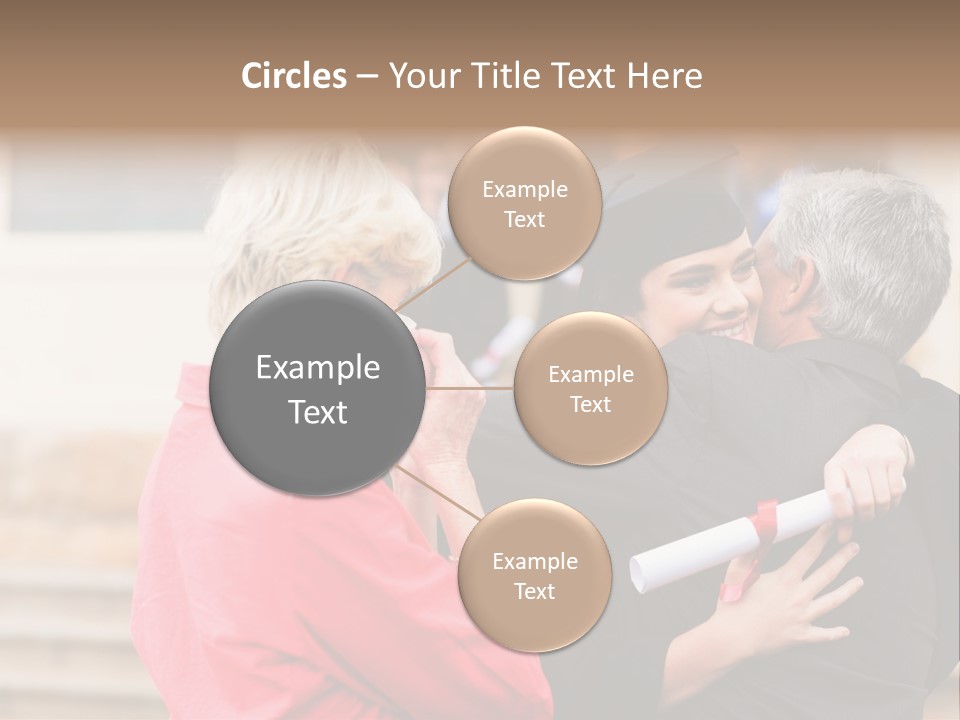 A Woman In A Graduation Gown Hugging A Man PowerPoint Template