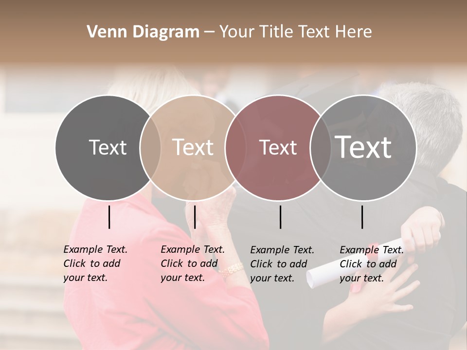 A Woman In A Graduation Gown Hugging A Man PowerPoint Template