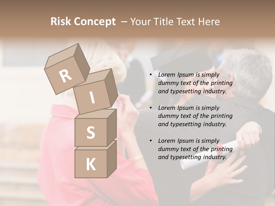 A Woman In A Graduation Gown Hugging A Man PowerPoint Template