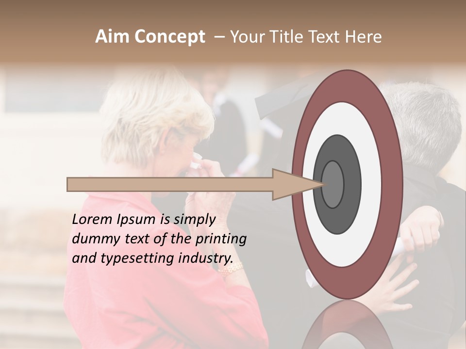 A Woman In A Graduation Gown Hugging A Man PowerPoint Template