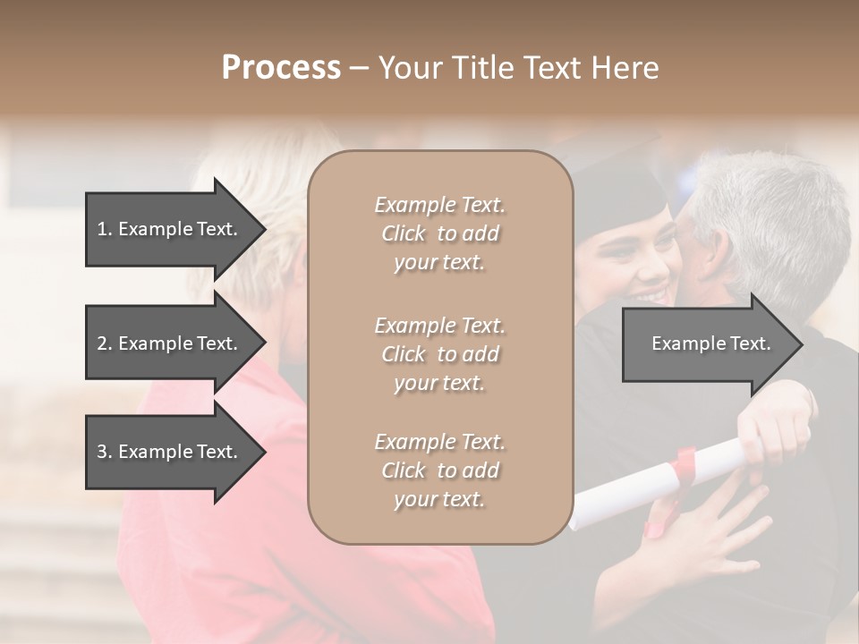 A Woman In A Graduation Gown Hugging A Man PowerPoint Template