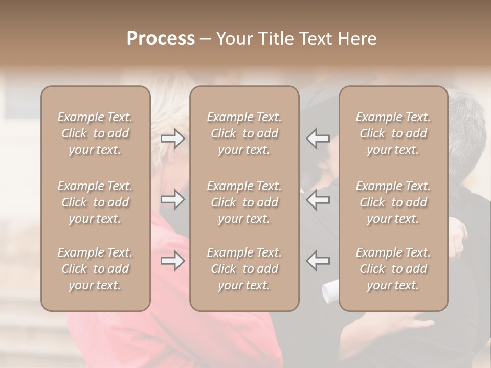 A Woman In A Graduation Gown Hugging A Man PowerPoint Template