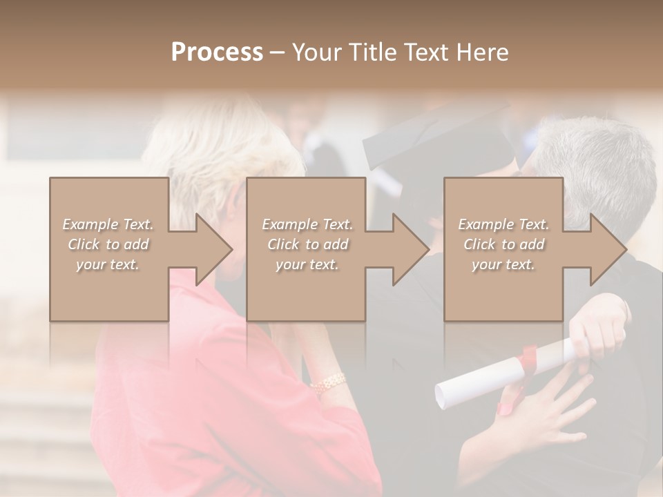 A Woman In A Graduation Gown Hugging A Man PowerPoint Template