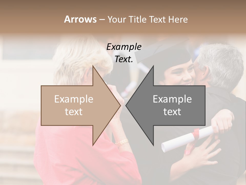 A Woman In A Graduation Gown Hugging A Man PowerPoint Template