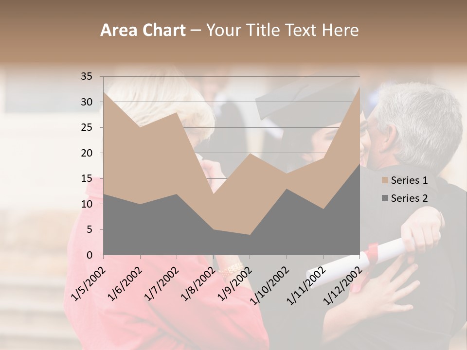 A Woman In A Graduation Gown Hugging A Man PowerPoint Template