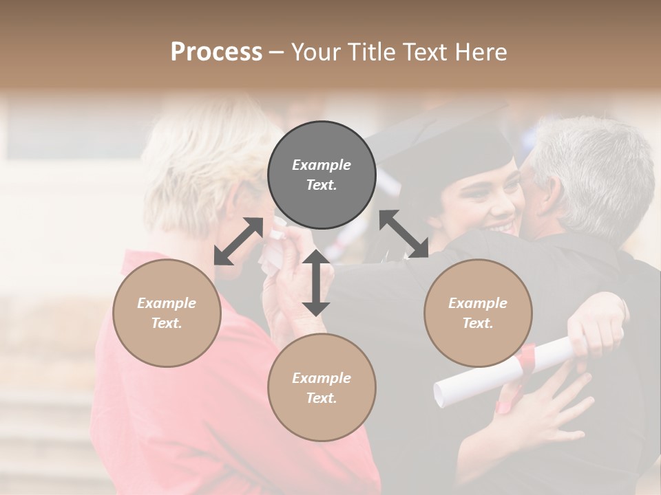 A Woman In A Graduation Gown Hugging A Man PowerPoint Template