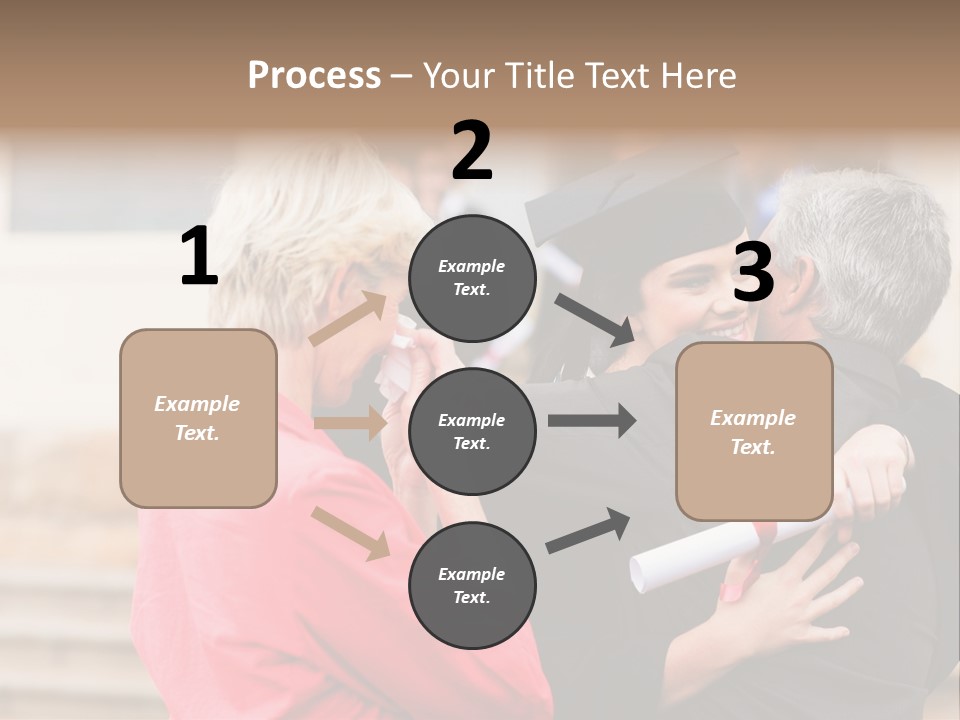 A Woman In A Graduation Gown Hugging A Man PowerPoint Template