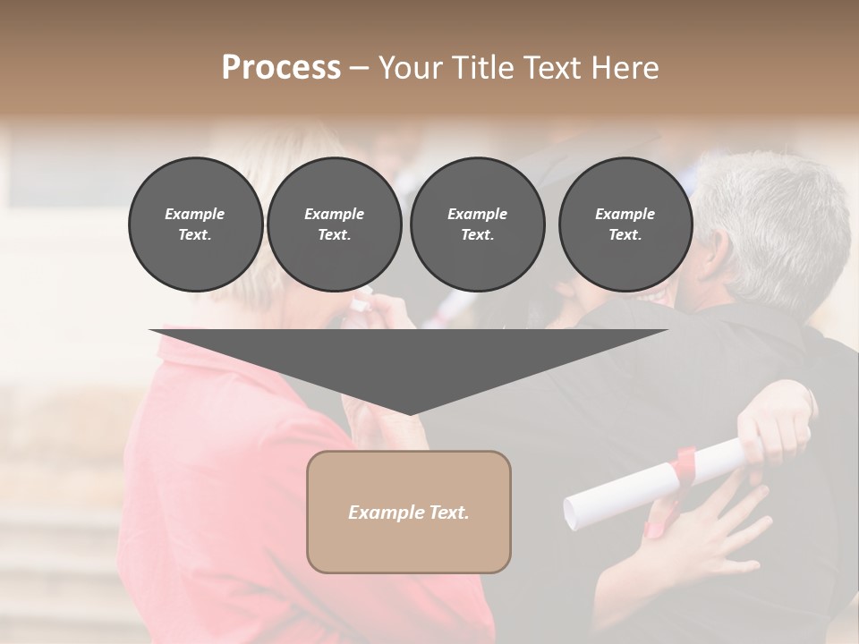 A Woman In A Graduation Gown Hugging A Man PowerPoint Template