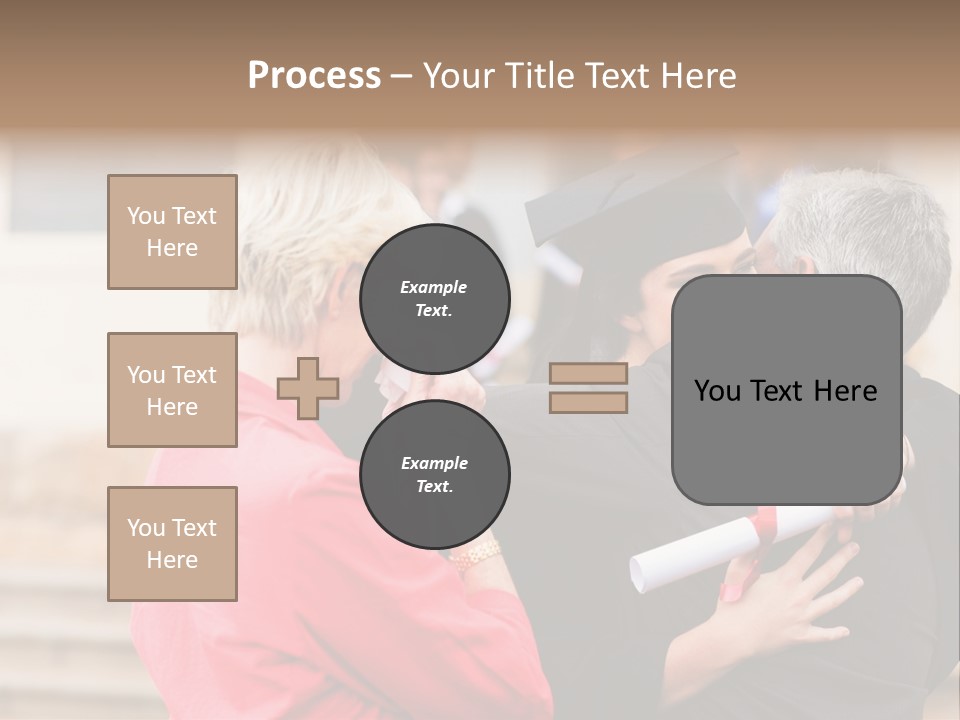 A Woman In A Graduation Gown Hugging A Man PowerPoint Template