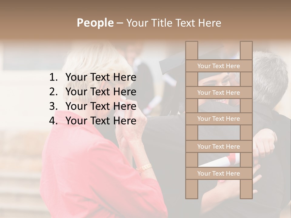 A Woman In A Graduation Gown Hugging A Man PowerPoint Template