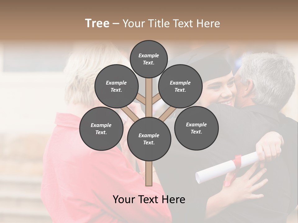 A Woman In A Graduation Gown Hugging A Man PowerPoint Template