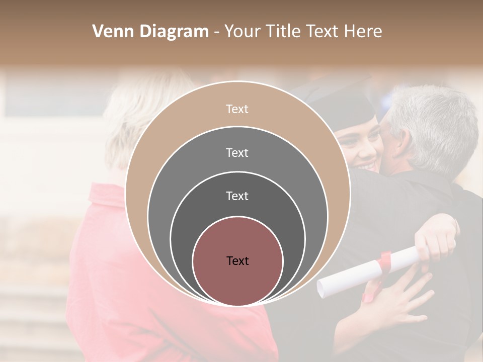 A Woman In A Graduation Gown Hugging A Man PowerPoint Template