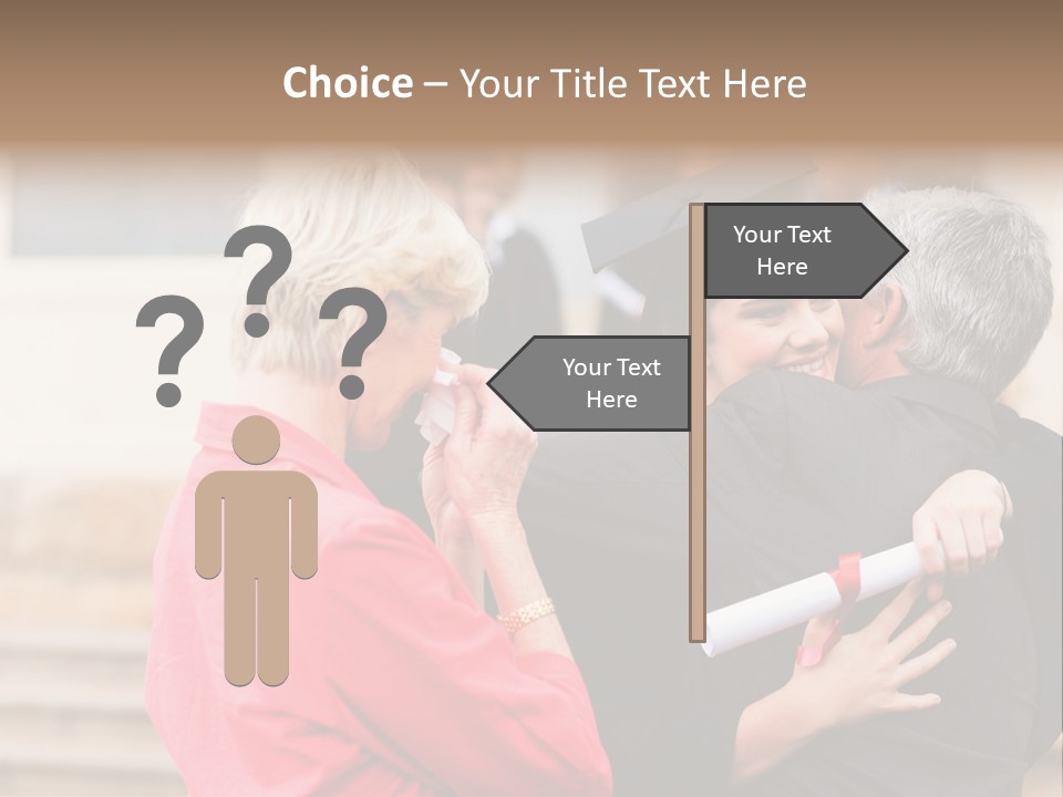 A Woman In A Graduation Gown Hugging A Man PowerPoint Template