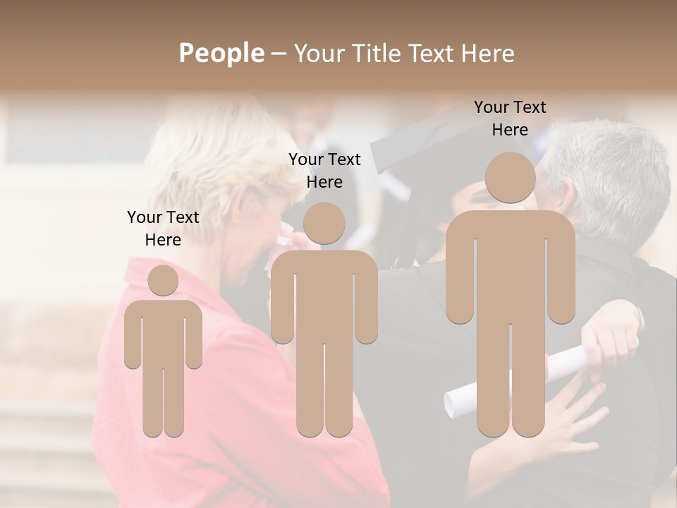 A Woman In A Graduation Gown Hugging A Man PowerPoint Template