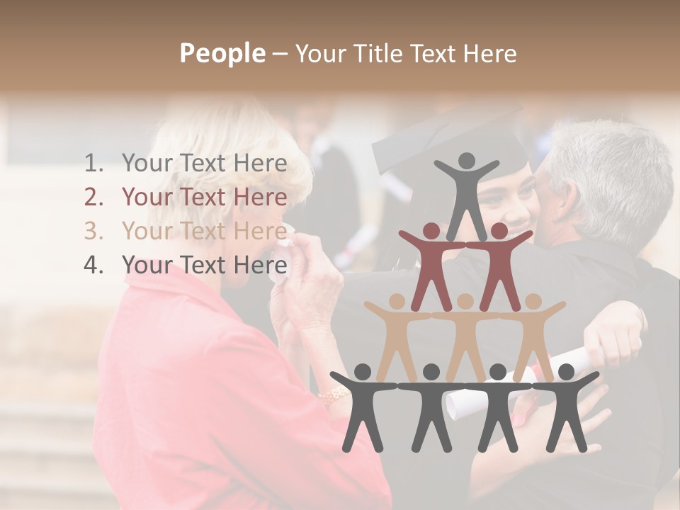 A Woman In A Graduation Gown Hugging A Man PowerPoint Template