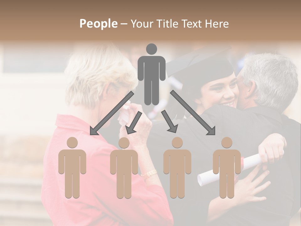 A Woman In A Graduation Gown Hugging A Man PowerPoint Template