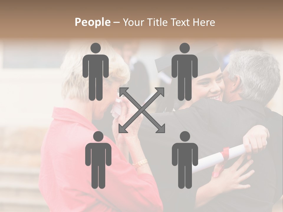 A Woman In A Graduation Gown Hugging A Man PowerPoint Template