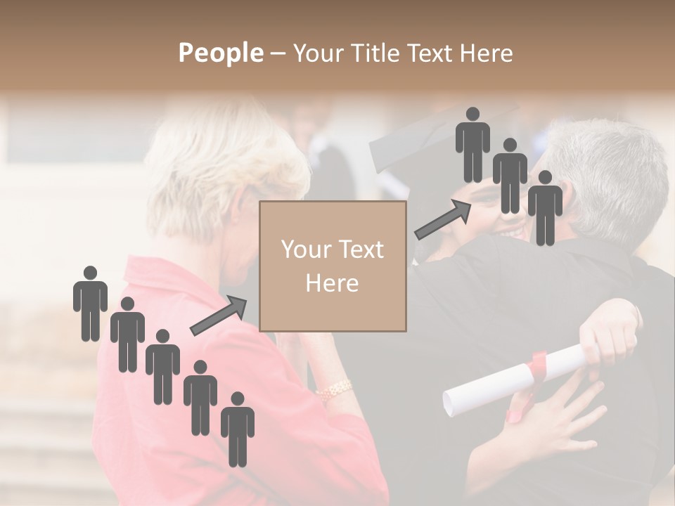 A Woman In A Graduation Gown Hugging A Man PowerPoint Template