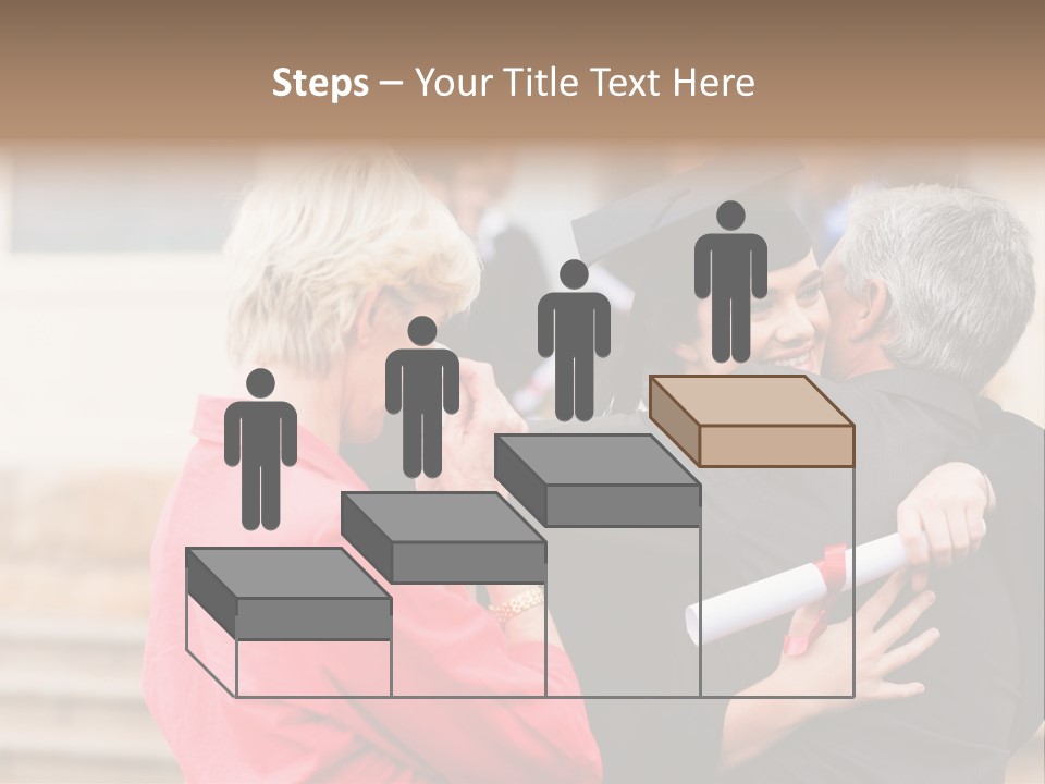 A Woman In A Graduation Gown Hugging A Man PowerPoint Template