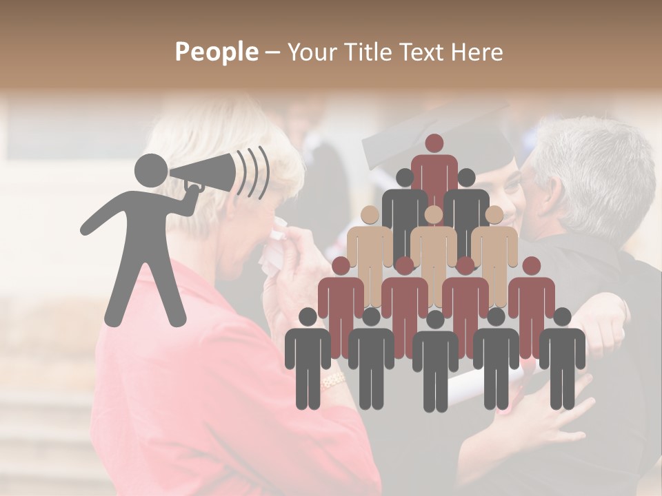 A Woman In A Graduation Gown Hugging A Man PowerPoint Template