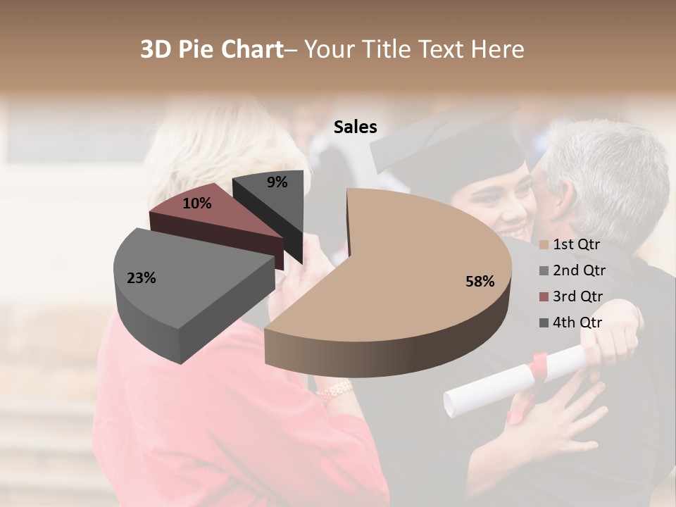 A Woman In A Graduation Gown Hugging A Man PowerPoint Template