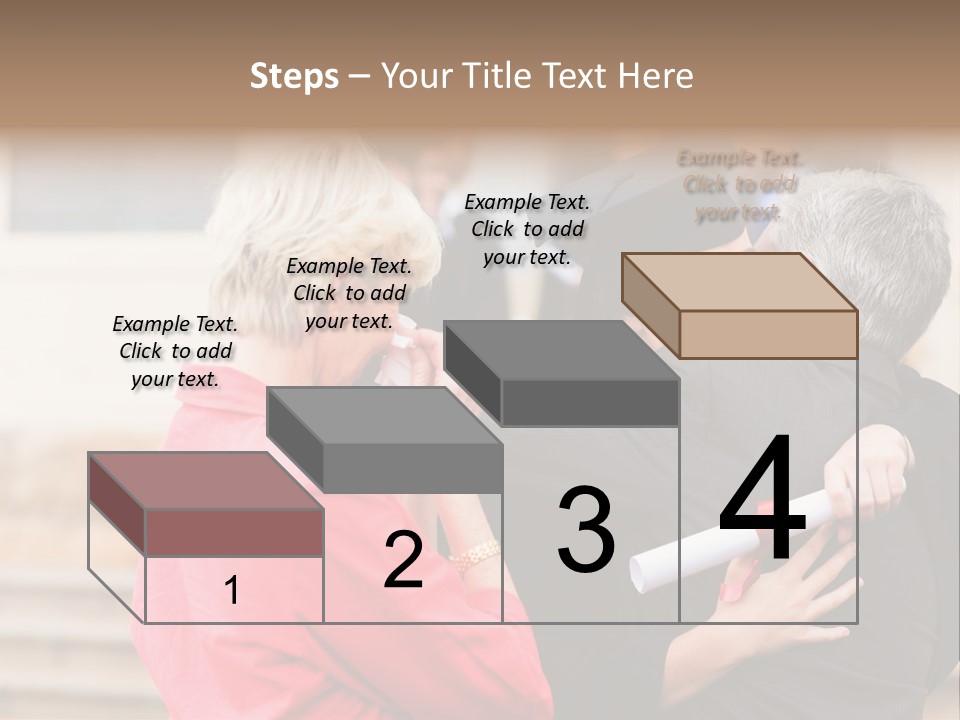 A Woman In A Graduation Gown Hugging A Man PowerPoint Template