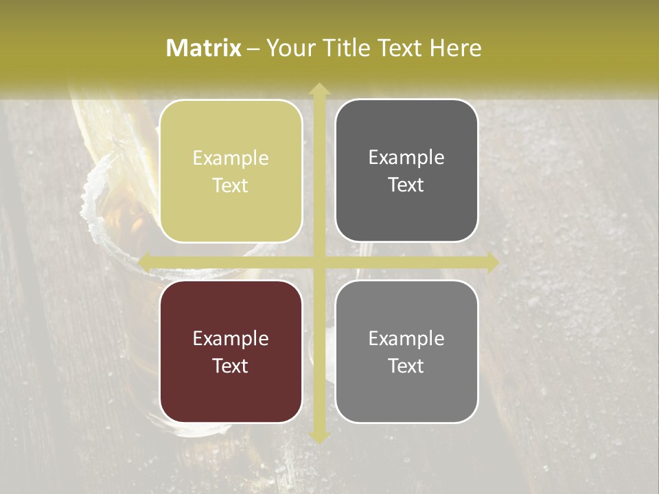 A Glass Of Ice Tea With A Spoon On A Wooden Table PowerPoint Template