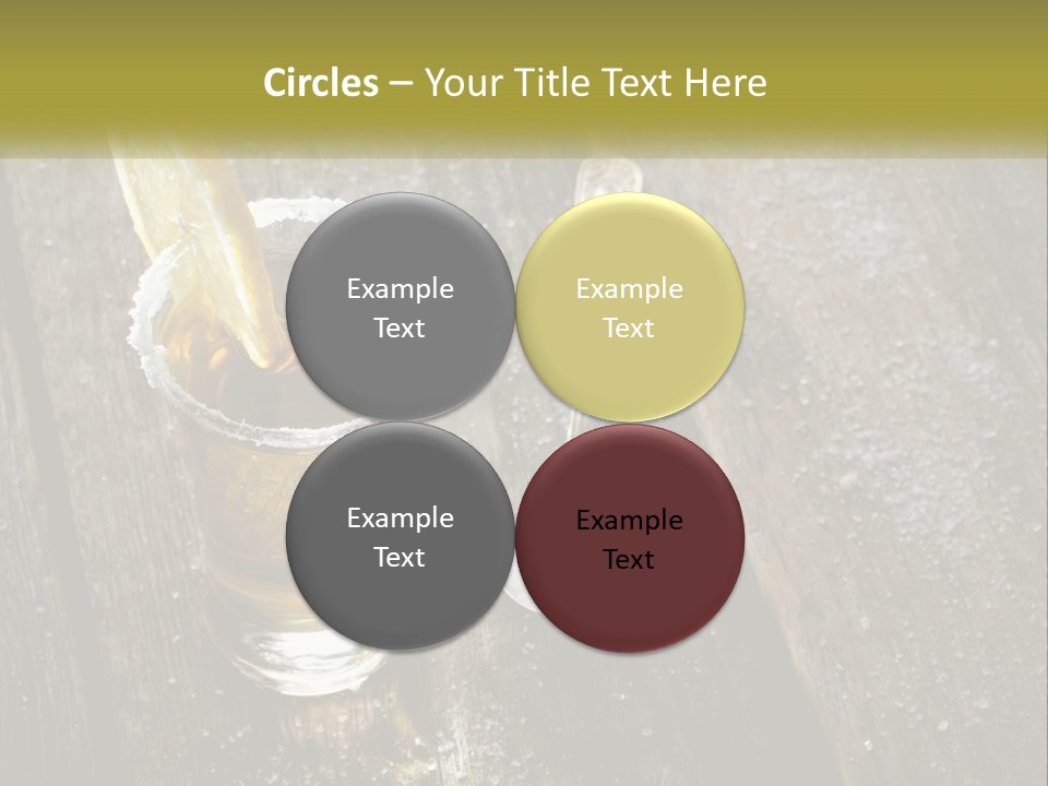 A Glass Of Ice Tea With A Spoon On A Wooden Table PowerPoint Template